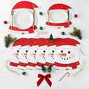 Remerry 6pcs Christmas Placemats Leather Snowman Shape Placemats Seasonal Winter Holiday Table Mats Heat-Resistant for Christmas Party Home Kitchen Dining Decoration