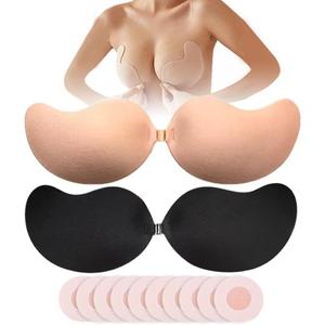 2 PCS Strapless Adhesive Bra Invisible Push Up Sticky Bra Self Adhesive Bra for Women (Nude)