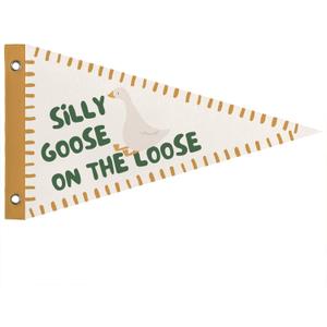 3 x Silly Goose Felt Pennant Flag Playroom Banner Kids Nursery Wall Decor