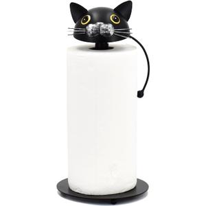 Paper Towel Holder - Black Cat Paper Towel Holder Countertop for Kitchen Dining Table Home Decor, Perfect for Cat Lovers (Black Cat)