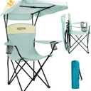 YOUNG WOOD Camping Chair with Canopy, Beach Chair with Shade,Portable,Lightweight Oversized for All, Easy to Open and Close Without Installation, Side Pocket Design for All Outdoor Activities Blue