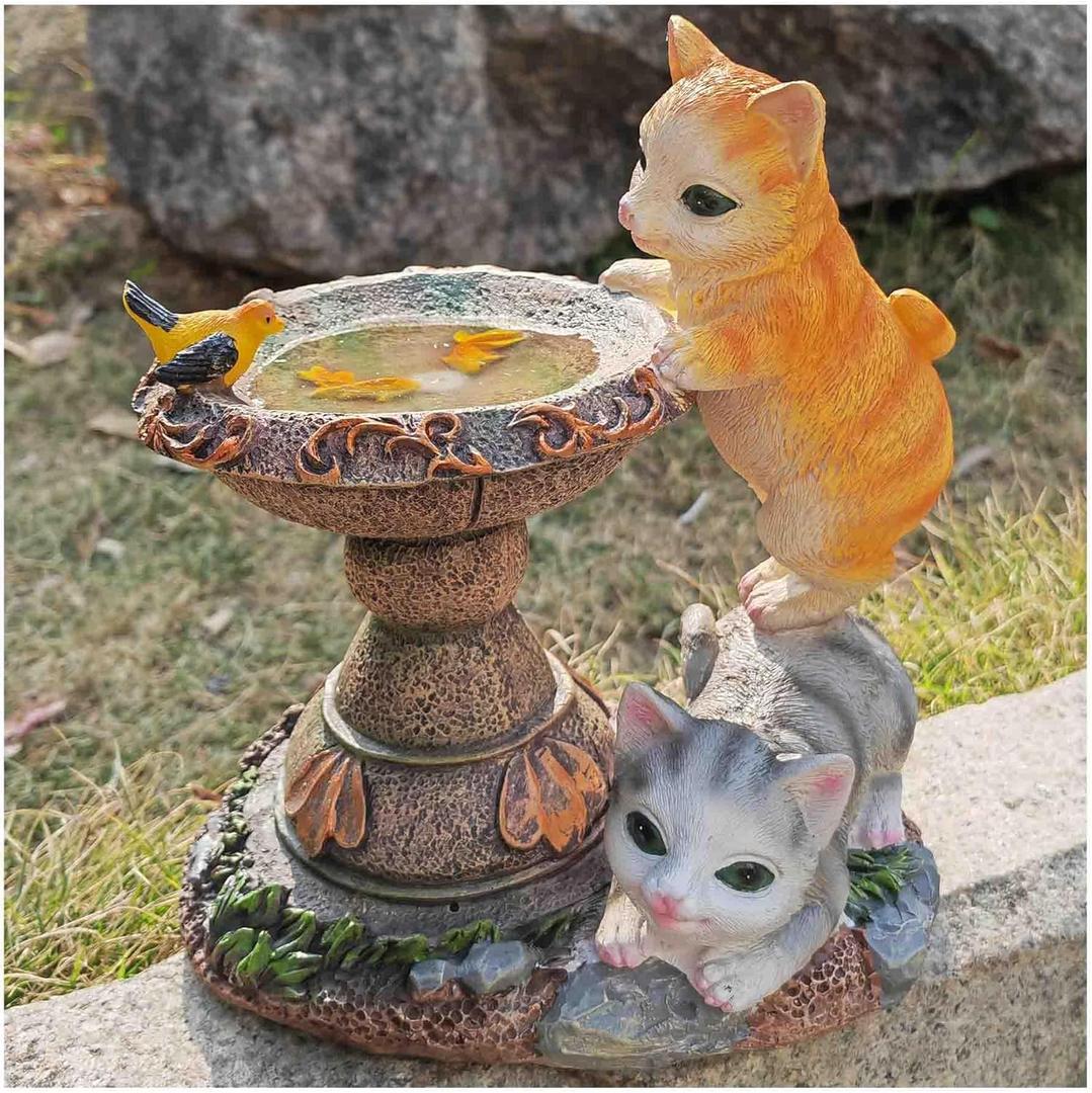 Solar Garden Statue Cat - Solar Lights Outdoor Cat, Decorative Animal Lamp, Yard, Patio, Lawn Art Decoration, Housewarming Gift 8.66 Inch Tall