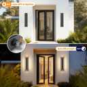 23.6'' Dusk to Dawn Outdoor Sconce Lights Black Exterior Lighting Fixtures | 3000K, Built-in LED Modern Front Porch Light, IP65 Waterproof Hardwired Sensor Outside Wall Lights for House Garage, 2 Pack