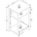 Furinno JUST 3-Tier Metal Frame Telephone Table, Espresso Easy Assembly, Open Shelf, Modern Compact Side Table, Night Stand, Bedside Table, for Living Room, Bedroom 11.73"D x 13.39"W x 22.8"H