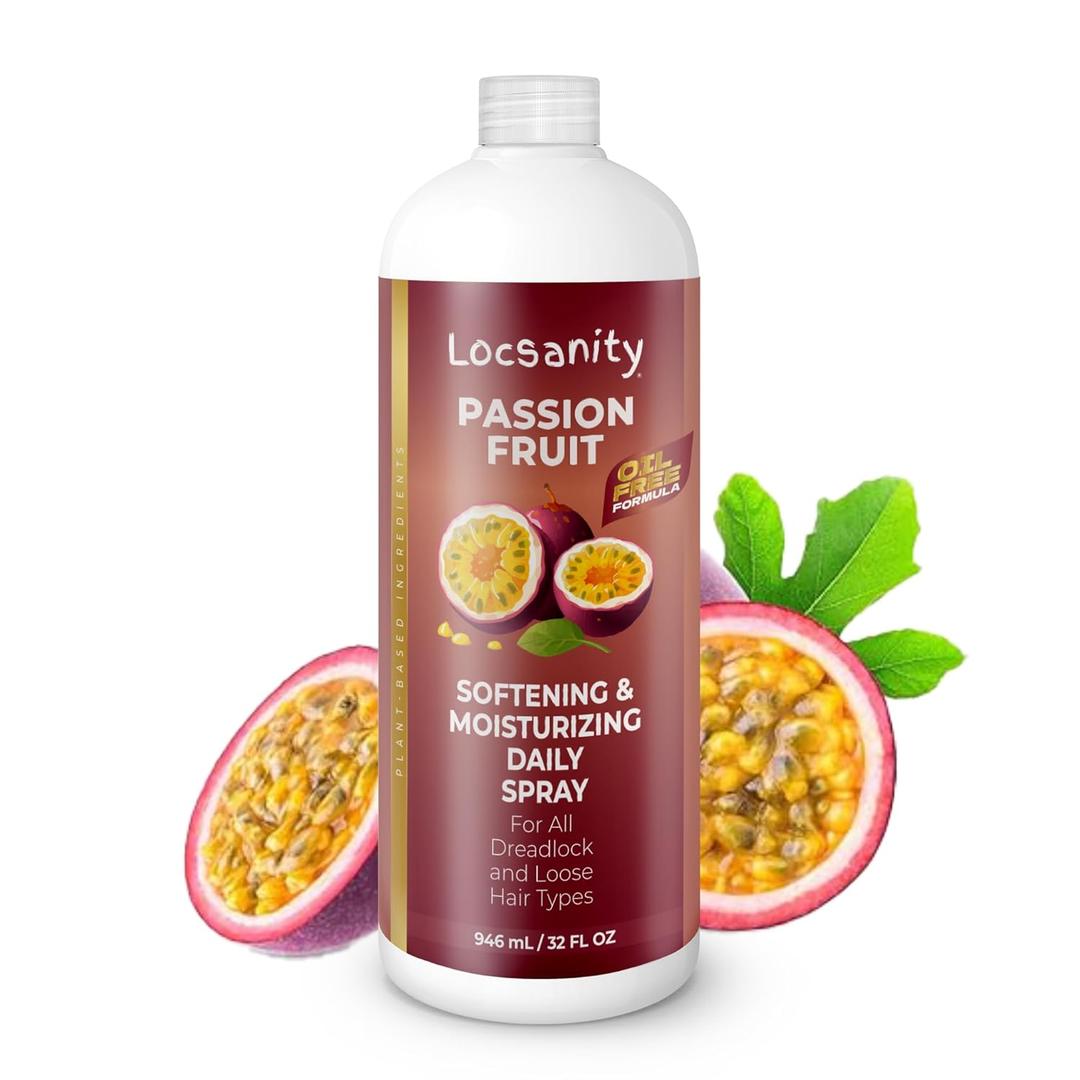 Locsanity Daily Moisturizing Spray for Dull, Dry Locs  Jumbo Size Passion Fruit Hair and Scalp Moisturizer for Dreadlocks, Sisterlocks, Microlocks, Braids to Control Oil and Frizz (32 fl oz)