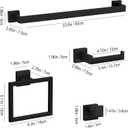 10-Pieces Matte Black Bathroom Accessories Set, 23.6 Inch Bath Towel Bar Set, SUS 304 Stainless Steel Bathroom Hardware Set, Towel Racks for Bathroom Wall Mounted.