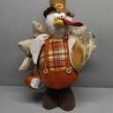 unanscre 22.5-36.5 Standing Thanksgiving Turkey Plush Decoration - Large Turkey Gnome w/Retractable Spring Legs Stuffed Doll Handmade for Autumn Harvest Ornaments, Home Farmhouse Fall Decor