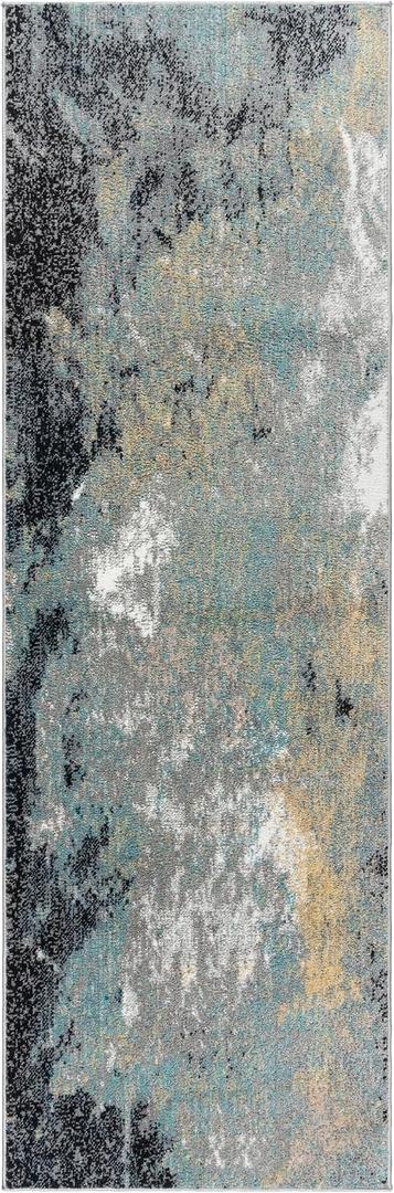 Gertmenian Modern Indoor Rug - 2x6 Runner, Non-Shedding & Stain-Resistant, Ideal for High Traffic Areas in Living/Dining Room, Bedroom, Office - Modern, Satori Gray, 29511