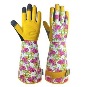 MSUPSAV Long Gardening Garden Gloves for Men&Women,Work Glove for Thorn-proof & Puncture Resistant Yard Work,Gifts (Large, Rose) : Patio, Lawn & Garden