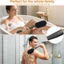 Silicone Back Scrubber for Shower, Long Handle Silicone Body Scrubber with 5.4" Wide Brush Head, Double Sided Back Brush for Shower Exfoliating Massage, 16.5" Silicone Back Brush for Men & Women