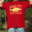Football Shirts for Girls Boys Game Day Shirt Softball Season Kids Tee Print Short Sleeve Top (Red)