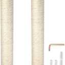 PowerKing Natural Sisal Replacement Scratching Post, 15.7'' 2 Pieces M8 Cat Scratch Post Refill Pole Parts for Refurbishment, Include Screws (White)