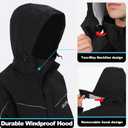 Rain Suit for Men, Packable Waterproof Rain Jacket & Pants, Reflective Raincoat Rain Gear for Outdoor Golf Fishing (Black, L)