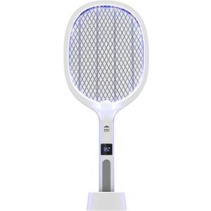 WBM SMART 2 in 1 Electric Bug Zapper, Mosquitoes Trap Lamp & Racket, USB Rechargeable Electric Fly Swatter for Home and Outdoor Powerful Grid 3-Layer Safety Mesh Safe to Touch