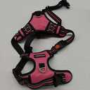 rabbitgoo Dog Harness for Large Dogs, No Pull Pet Vest with 3 Buckles, Adjustable Soft Padded Pet Harness with Easy Control Handle and Reflective Strips, Pink, L