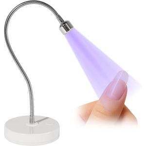 Flash Cure Lamp for Gel X Nails Cordless Gooseneck UV Lamp Gel X Lamps Portable UV LED Nail Light Rechargeable Nail Dryer for Home & Salon 4.7W (Silver)
