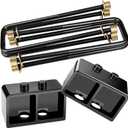 HHCSOP 3" Rear Lift Block Kit for F150, 3 inch Rear Leveling Lift Kits Compatible with 2004-2022 Ford F-150 2WD 4WD, with Extended U-Bolts Set and Square Leaf Spring Axle