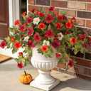 Ammyoo Artificial Fall Flowers Fake Petunias Plants for Outdoor Decoration