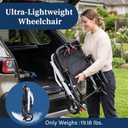 Aevi Lightweight Transport Wheelchair for Adults & Seniors, 19 lbs Folding Travel Wheelchair with 17.7" Seat, Portable Transport Chair for Caregivers, Narrow Wheelchair for Doorways (White - 1)