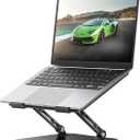 Adjustable Laptop Stand for Desk, Aluminum Portable Laptop Stand, Lightweight 500g, Foldable Ergonomic Computer Notebook stand Holder for 11-16" MacBook Air Pro, Dell XPS,HP Computer Notebook, Black