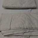 H.VERSAILTEX Polyester Blackout Curtains 96 Inches Long, 100% Absolutely Blackout Elegant Curtains for Bedroom, Thermal Insulated Linen Drapes Grommet Curtains with White Liner, 2 Panels, Natural