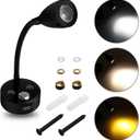 12V LED Reading Light RV Dimmablem,RV Bedside Reading Lamp with USB Charger 10-30V Flexible Gooseneck Wall Lamp for Boat Camper Van Travel Trailer Truck Boat Interior Lighting (3 Light Modes)