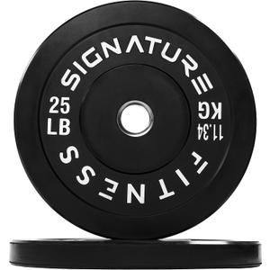 Fitvids Olympic Bumper Plates Set, 2" Weight Plates for Strength Training & Weightlifting, Paris or Set or Set with Barbell, Multiple Options (Black, 25LB)