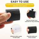 Polymer Material Reusable Napkin Band, Glue-Free Tear-Proof Water Resistant Oil-Proof Napkin Bands Set of 200(Front Black Color and Back White), 6 Adjustable Sizes Napkin Rings