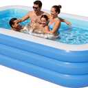 Inflatable Pool for Adults, 103" x 65" x 22" Blow Up Pools, Rectangular Family Swimming Pool