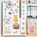4 x Easter Window Clings Happy Easter Bunny Rabbit Egg Window Stickers Double-Side Glass Decals for Home Office School Shop Display Party Decorations, 9 Sheet