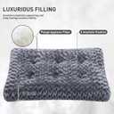 KSIIA Washable Dog Bed Deluxe Plush Dog Crate Beds Comfy Kennel Pad Anti-Slip Pet Sleeping Mat for Large, Jumbo, Medium, Small Dogs Breeds, 23" x 18", Dark Grey