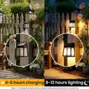 GIGALUMI Solar Fence Lights, 8 Pack Fence Outdoor Waterproof Lights Solar Powered, Warm White Yard Decorations for Garden, Post, Front Door, Backyard, Porch, Deck