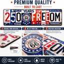 2 x 250 Years of Freedom Metal Tin Sign 17762026 Patriotic Wall Decor, Vintage American Flag Street Sign Plaque for Home Bar Kitchen Garage, Iron Wall Art 16 x 4 Inches