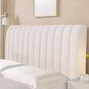 Stretch Headboard Covers for Queen King Size Bed Headboard Slipcover, Thicken Dustproof Protector Cover for Bedroom Decor Ivory, 63 in