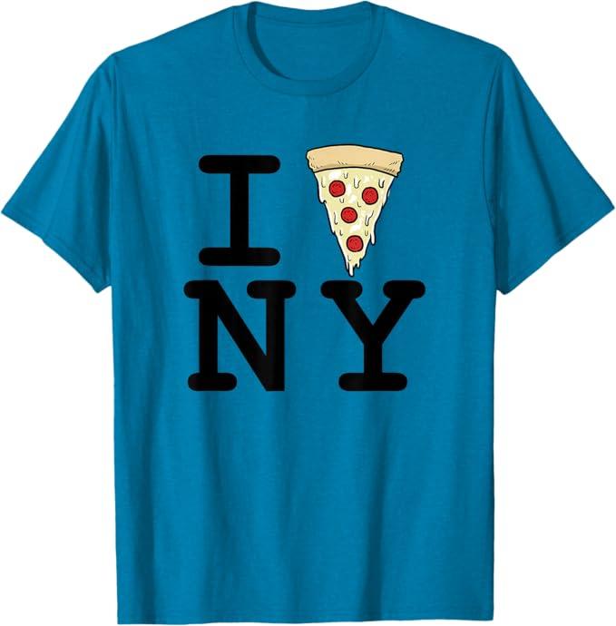 I Love NY Pizza T-Shirt, Kids 8, Blue 