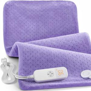 Heating Pad for Back Pain Relief, 33"x17" Electric Heating Pad for Shoulder, Neck, Cramp, Menstrual Pain, Christmas Gifts for Women Men Mom Dad-6 Heat Settings and Auto-Off, Moist/Dry Heat pad, Purple Lavender Bliss