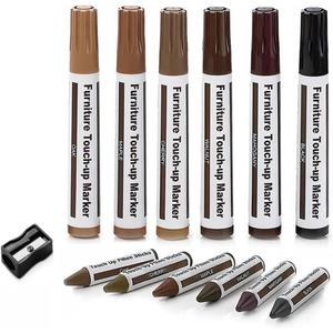 Furniture Floor Scratch Repair Markers and Wax Sticks for Stains, Scratches, Wood Floors, Tables, Desks, Carpenters, Bedposts, Touch Ups, and Cover Ups (Set of 13)