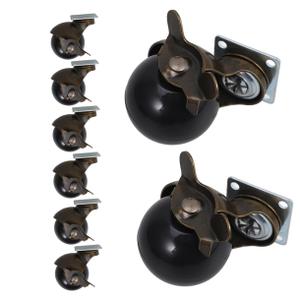 Alipis 8pcs Antique Caster Wheels with Brake Swivel Heavy Duty Casters for Office Chairs Tables Cabinets Vintage Design for Smooth Mobility and Secure Locking