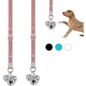 SVD.PET (2-Pack Puppy Bell Doorbells, Dog Bells for Potty Training, Attach to doorknob or Anywhere Near The Door, Length and Height Adjustable (Pink)
