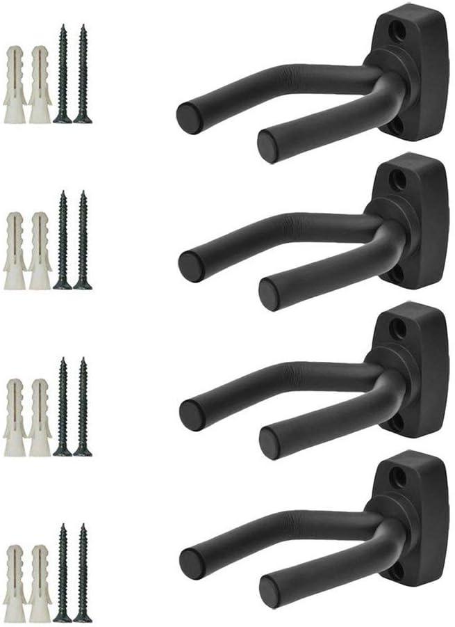 Gun Racks Wall and Mount Shotgun Hook Rifle Hanger Gun Storage Display for Guitar, Rifles, Shotguns, Airsoft, Compound Bow (Black 4 Pack)