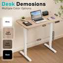 35" Electric Standing Desk, Small Sit Stand up Desk, Light Walnut, 35" x 20"