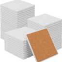 48 PCS Square Blank Ceramic Coasters - 4 x 4 Inch Unglazed Ceramic Coasters with Cork Backing Pads, Artistic Tile Coasters for DIY, Mosaics, & Crafts