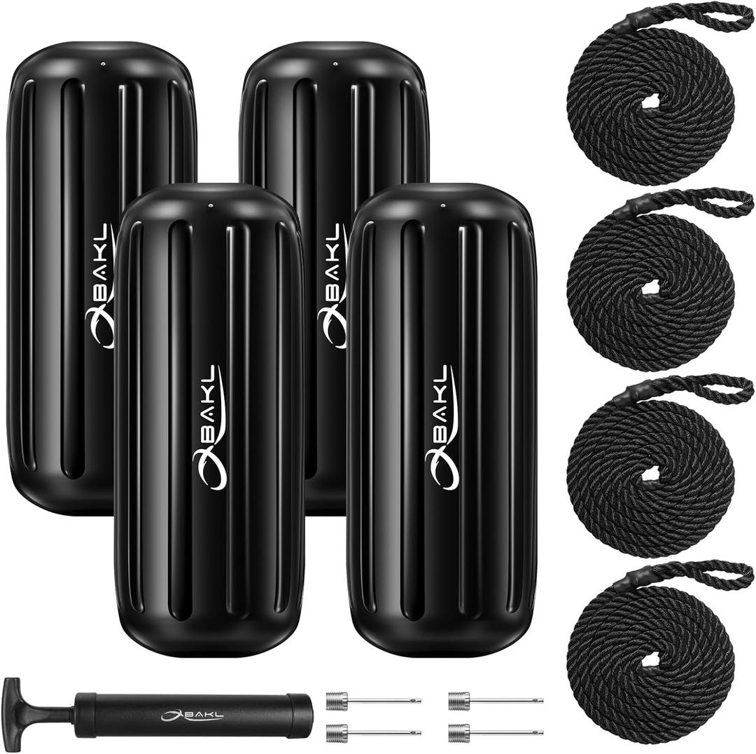 4 Pack 8 x 20 Inches Boat Fenders Bumpers for Docking