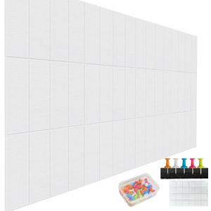 12 Pack Large Cork Board Alternative, 47" x 35" Bulletin Board, Felt Wall Tiles with Safe Removable Adhesive Tabs, Cork Boards for Walls Office School & Home