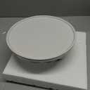 Martha Stewart Patterson 10" Round White Stoneware Pedestal Cake Stand, 5.1" Tall - Fits 9" Cakes | Elegeant Display Plate Stand for Parties, Weddings & Desserts