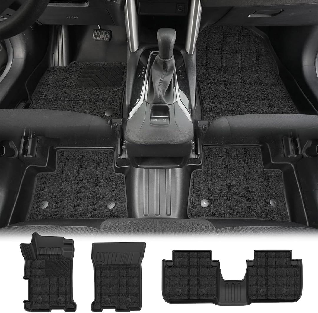 7PCS Floor Mats and Carpet Mats Compatible with Honda Accord 2013-2017 - AOMSAZTO All Weather Protection Durable Stylish Floor Liners 1st & 2nd Row Only for 9th Gen Accord (TPE Mats + Carpet Mats)