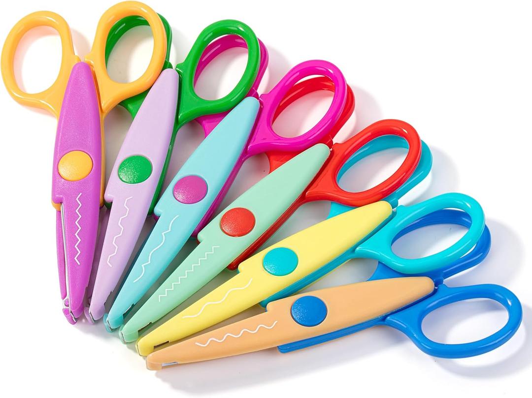 Mr. Pen- Craft Scissors Decorative Edge, 6 Pack, Spring Colors, Zig Zag Scissors for Crafting, Scrapbooking, Fancy, Pattern, Design