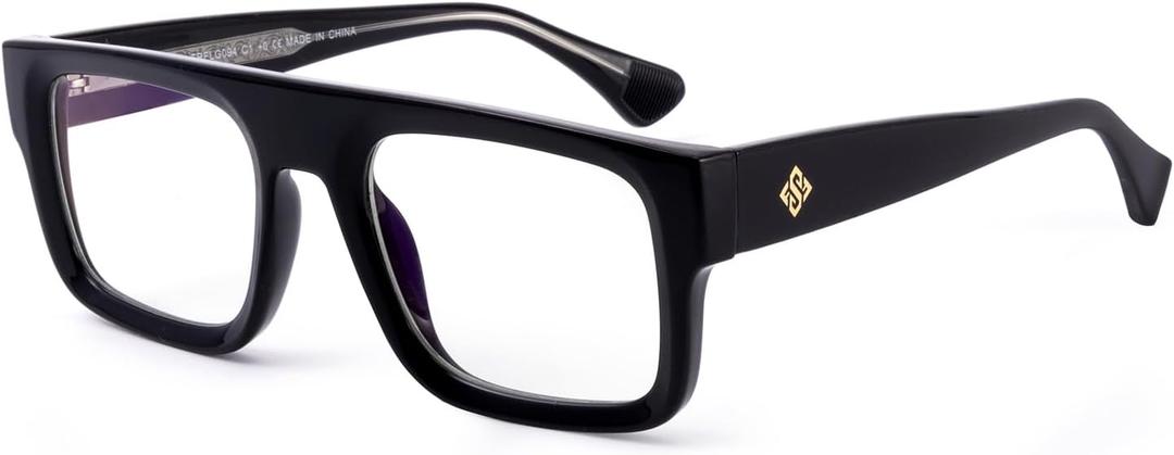 Reading Glasses for Men Women TR90 Frame Blue Light Blocking Computer Readers with UV Protection (Shiny Black)