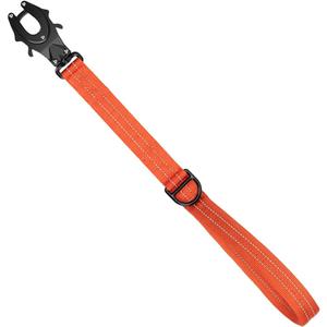 ICEFANG Short Dog Leash 18 Inch Reflective Nylon Traffic Leash with Padded Handle,Heavy Duty Auto Lock Swivel Clip for Medium Large Dogs No Pull Training Walking (Orange, 18 Inch)
