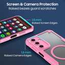 for Samsung Galaxy A16 5G Phone Case, Translucent Matte Back Compatible with Magsafe Magnetic Slim Shockproof Protective Case with Lanyard Strap for Samsung A16 5G 6.7-inch, Pink